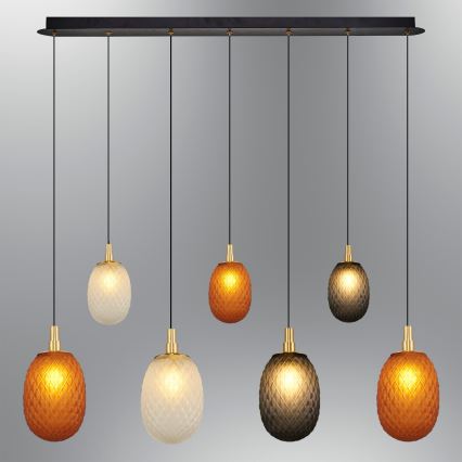 Hänglampa på kabel CACTUS 7xG9/5W/230V koppar/grå/vit