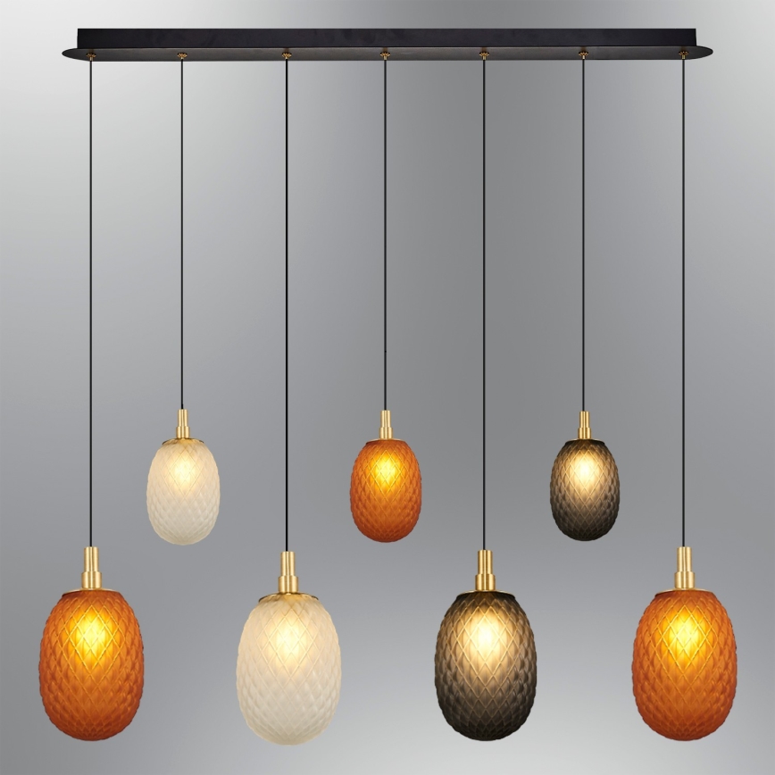 Hänglampa på kabel CACTUS 7xG9/5W/230V koppar/grå/vit