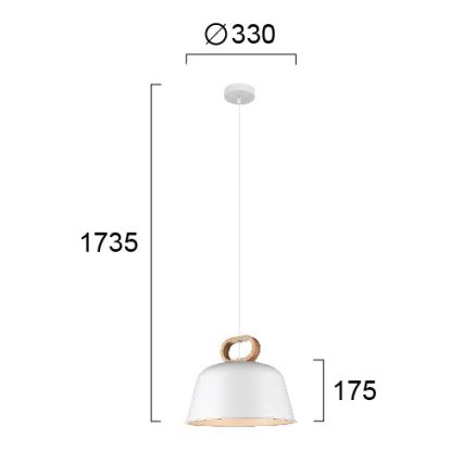 Hänglampa på kabel CLIP 1xE27/40W/230V vit/brun