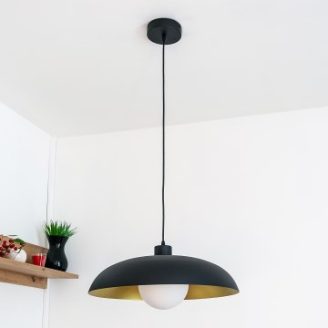 Hänglampa på kabel ECLIPSE 1xE27/15W/230V svart/guld