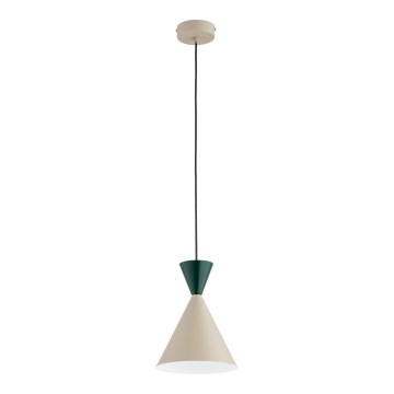 Hänglampa på kabel ENTORI 1xE27/15W/230V beige/grön