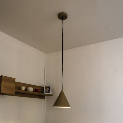 Hänglampa på kabel ETNA II 1xE27/15W/230V Ø 18,5 cm beige