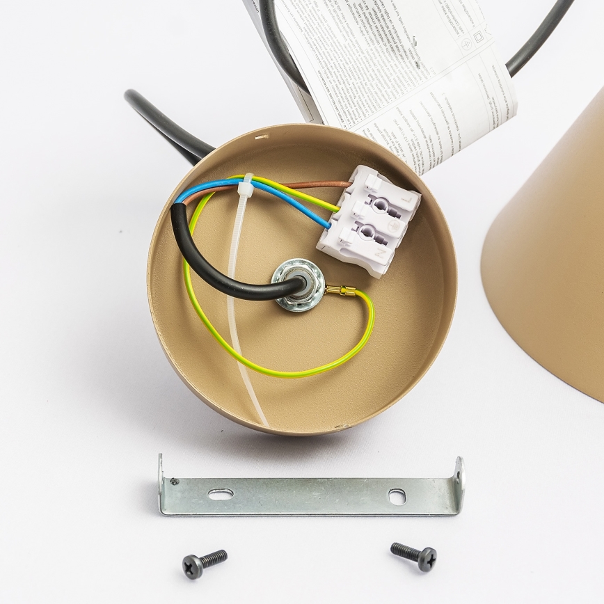 Hänglampa på kabel ETNA II 1xE27/15W/230V Ø 18,5 cm beige