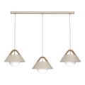 Hänglampa på kabel FUNDA 3xE27/15W/230V beige