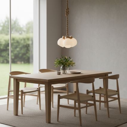 Hänglampa på kabel LOOMIS 3xE27/15W/230V 130 cm beige/ek