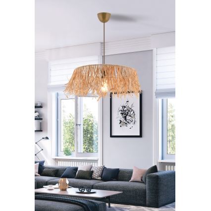 Hänglampa på kabel MARISKA 1xE27/40W/230V raffia