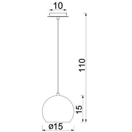 Hänglampa på kabel SOOL 1xE27/15W/230V diam. 15 cm vit
