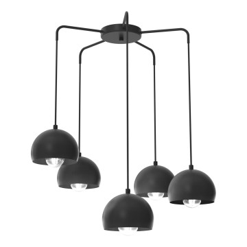 Hänglampa på kabel SOOL 5xE27/15W/230V svart