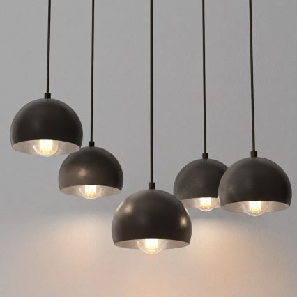Hänglampa på kabel SOOL 5xE27/15W/230V svart