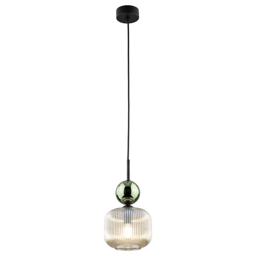 Hänglampa på kabel SOPHIA 1xE14/10W/230V svart/grön/rökbeige