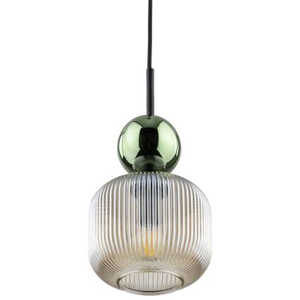 Hänglampa på kabel SOPHIA 1xE14/10W/230V svart/grön/rökbeige
