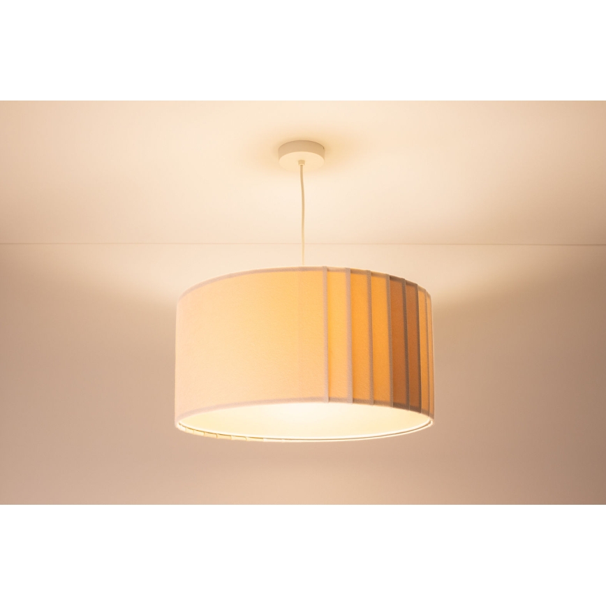Hänglampa på kabel STRIPES 1xE27/60W/230V Ø 40 cm krämfärgad