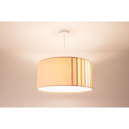 Hänglampa på kabel STRIPES 1xE27/60W/230V Ø 60 cm beige