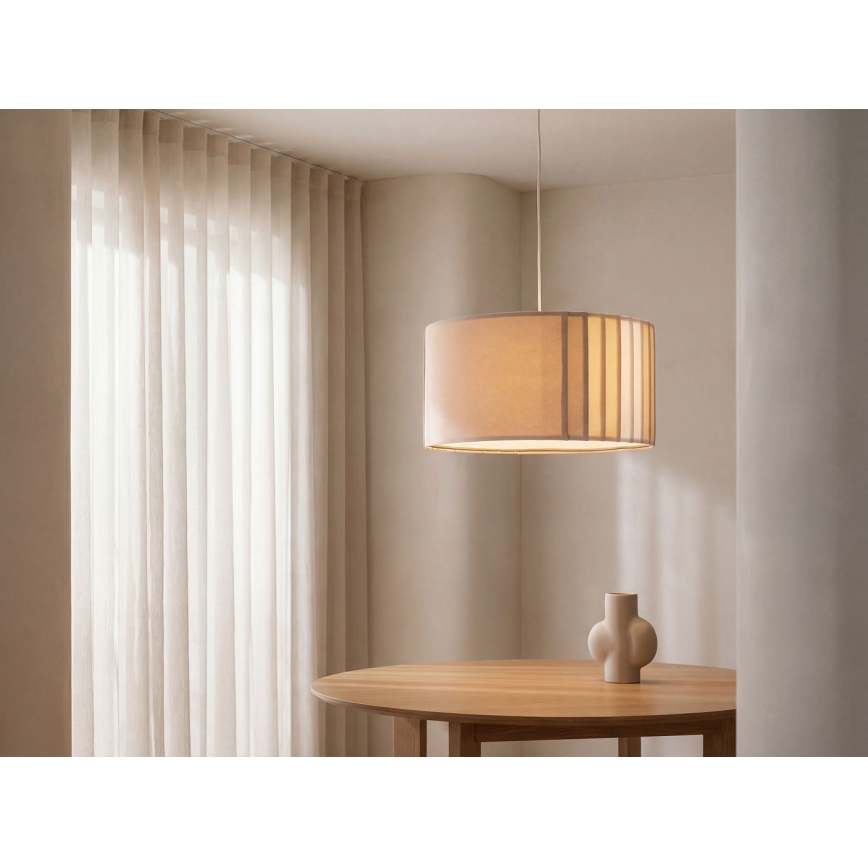 Hänglampa på kabel STRIPES 1xE27/60W/230V Ø 60 cm beige