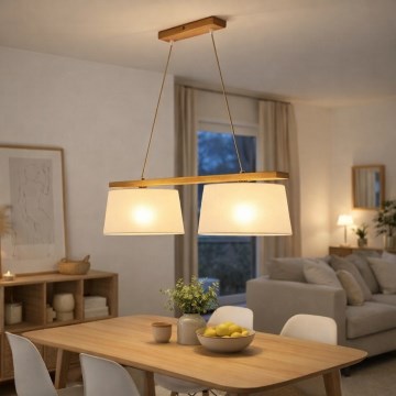 Hänglampa på sladd AIDA 2xE27/60W/230V Ø 35 cm ek