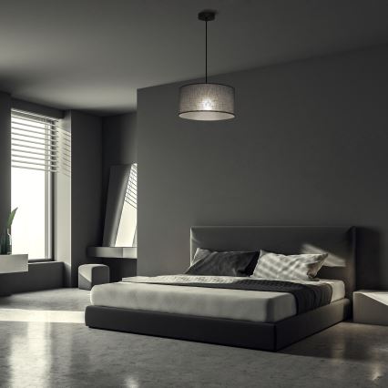 Hänglampa på sladd ALBA 1xE27/15W/230V Ø 40 cm grå