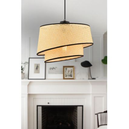 Hänglampa på sladd BARETTE 1xE27/60W/230V beige/svart