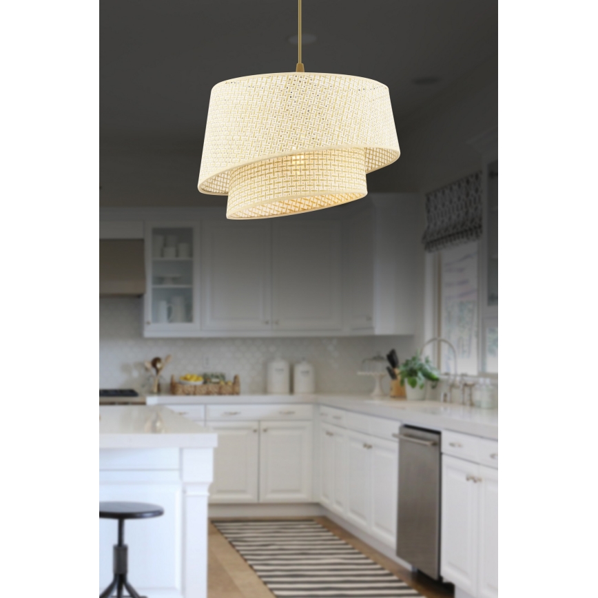 Hänglampa på sladd BARETTE 1xE27/60W/230V krämfärgad