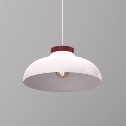 Hänglampa på sladd BASCA 1xE27/15W/230V krämvit/bordeaux