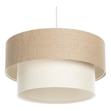 Hänglampa på sladd DUO 1xE27/60W/230V Ø 40 cm beige/krämfärgad