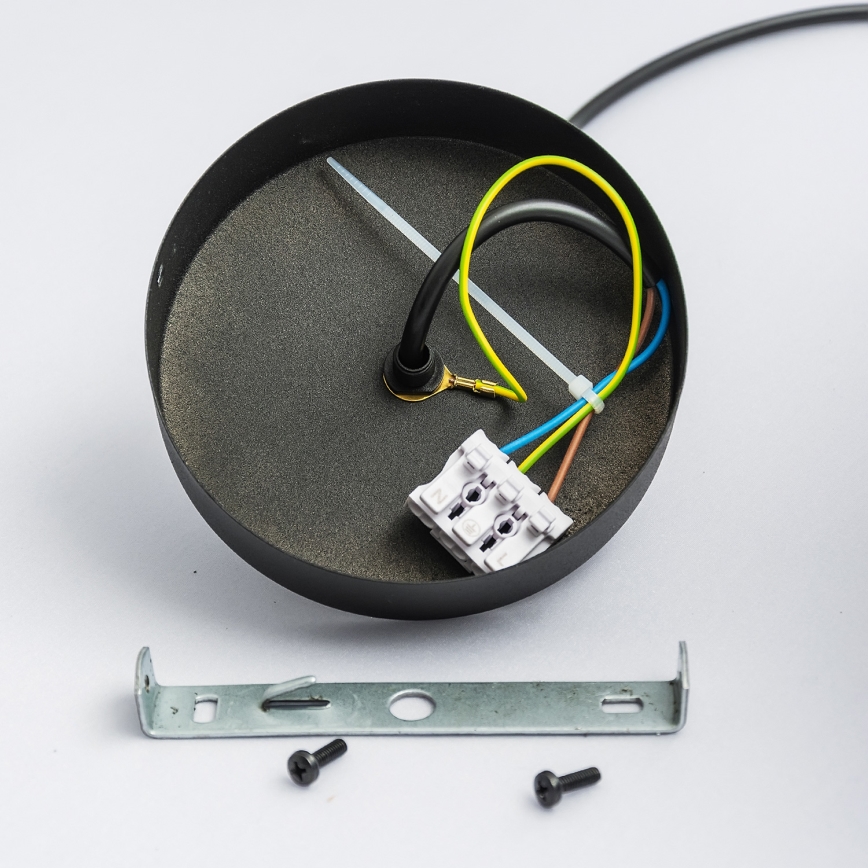 Hänglampa på sladd ECLIPSE 1xE27/15W/230V svart/vit