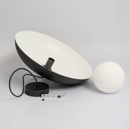 Hänglampa på sladd ECLIPSE 1xE27/15W/230V svart/vit