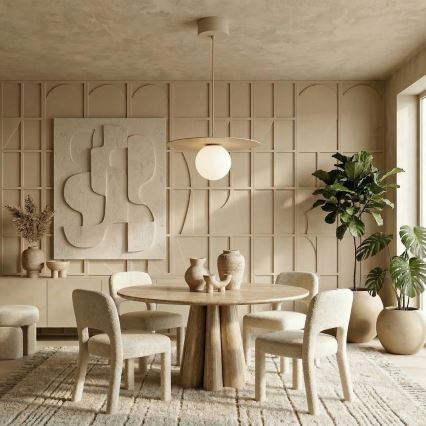 Hänglampa på sladd FLAT 1xE27/15W/230V beige