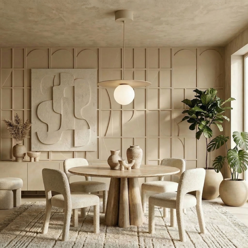 Hänglampa på sladd FLAT 1xE27/15W/230V beige