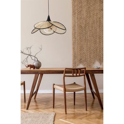 Hänglampa på sladd FUME 1xE27/40W/230V Ø 45 cm svart/beige
