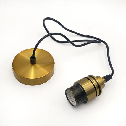 Hänglampa på sladd HECTOR 1xE27/15W/230V vit/mässing Ø 14 cm