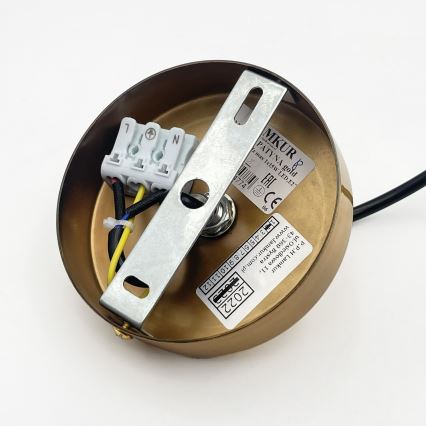 Hänglampa på sladd HECTOR 1xE27/15W/230V vit/mässing Ø 14 cm