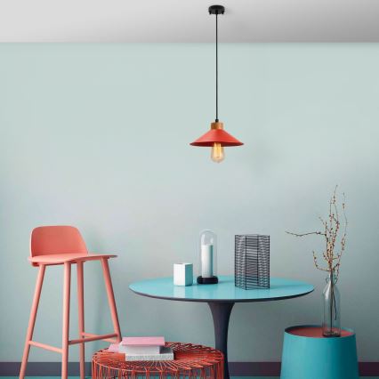 Hänglampa på sladd MANAVGAT 1xE27/40W/230V röd/brun