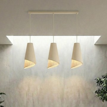Hänglampa på sladd MODA 3xE27/15W/230V beige/rattan