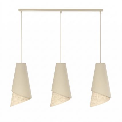 Hänglampa på sladd MODA 3xE27/15W/230V beige/rattan