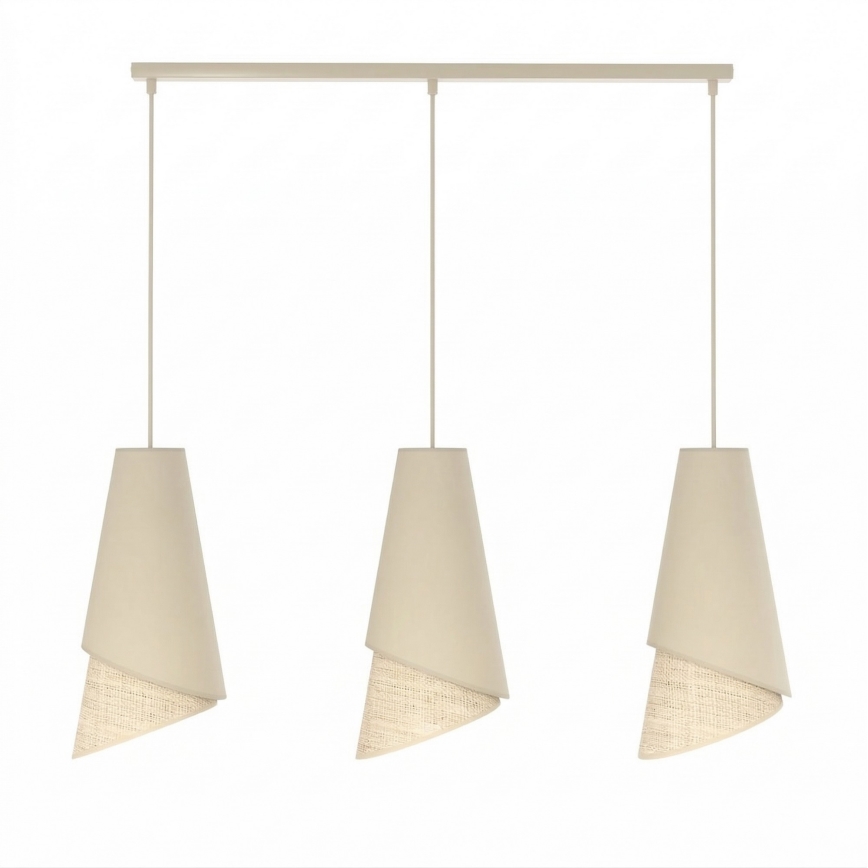 Hänglampa på sladd MODA 3xE27/15W/230V beige/rattan