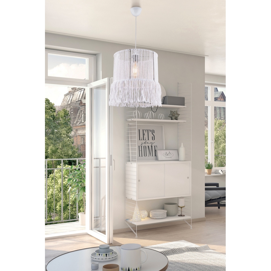 Hänglampa på sladd NESS MACRAME 1xE27/40W/230V vit