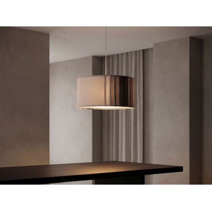 Hänglampa på sladd STRIPES 1xE27/60W/230V Ø 40 cm grå