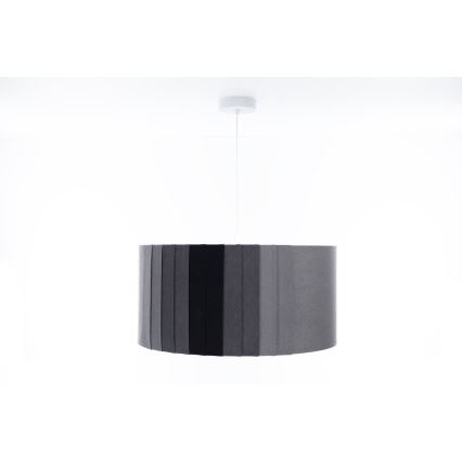 Hänglampa på sladd STRIPES 1xE27/60W/230V Ø 40 cm grå