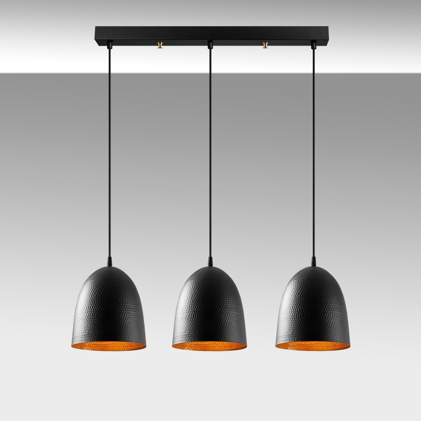 Hänglampa på sladd TATTOO 3xE27/40W/230V svart