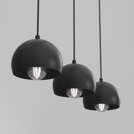 Hänglampa SOOL med kabel 3xE27/15W/230V svart