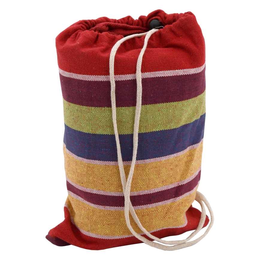 Hängmatta 200x100 cm röd/gul