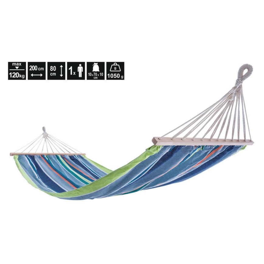 Hängmatta 200x80 cm blå