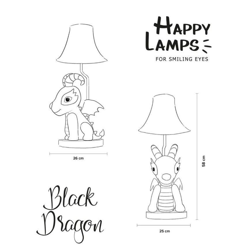 Happy Lamps - LED Barnbordslampa DRAGON LED/5,4W/230V drake