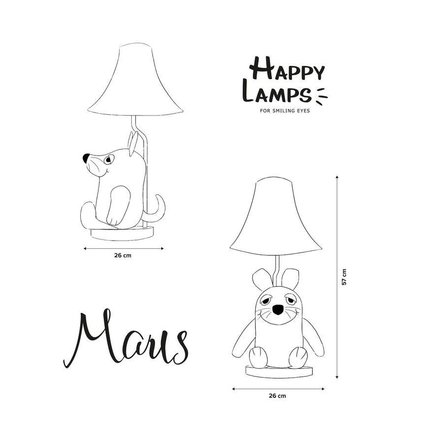 Happy Lamps - LED Barnbordslampa MUSEN FRÅN SENDUNG MIT DER MAUS LED/5,4W/230V mus