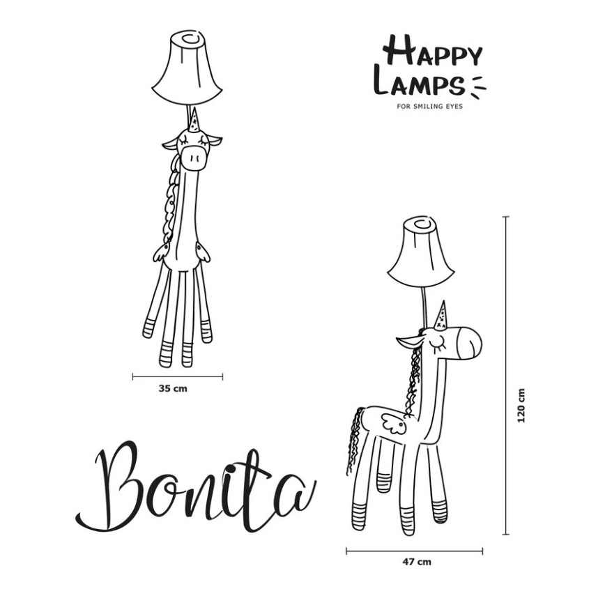 Happy Lamps - LED Barn Golvlampa BONITA LED/5,4W/230V enhörning