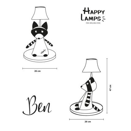 Happy Lamps - LED bordslampa för barn BEN LED/5,4W/230V tvättbjörn