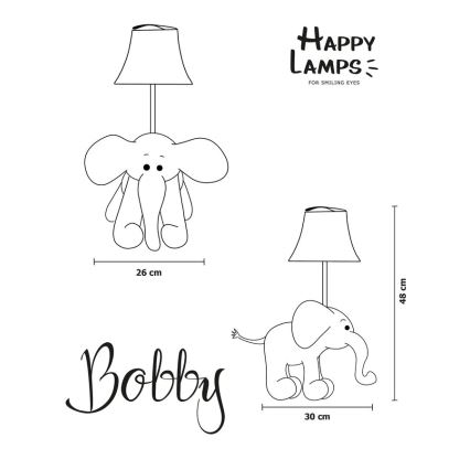 Happy Lamps - LED bordslampa för barn BOBBY LED/5,4W/230V elefant