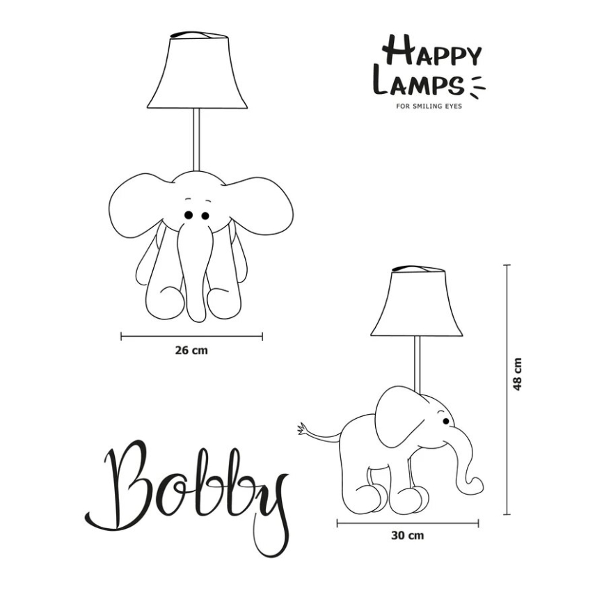 Happy Lamps - LED bordslampa för barn BOBBY LED/5,4W/230V elefant