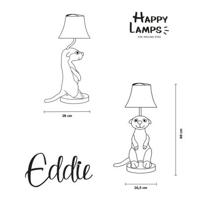 Happy Lamps - LED bordslampa för barn EDDIE LED/5,4W/230V surikat