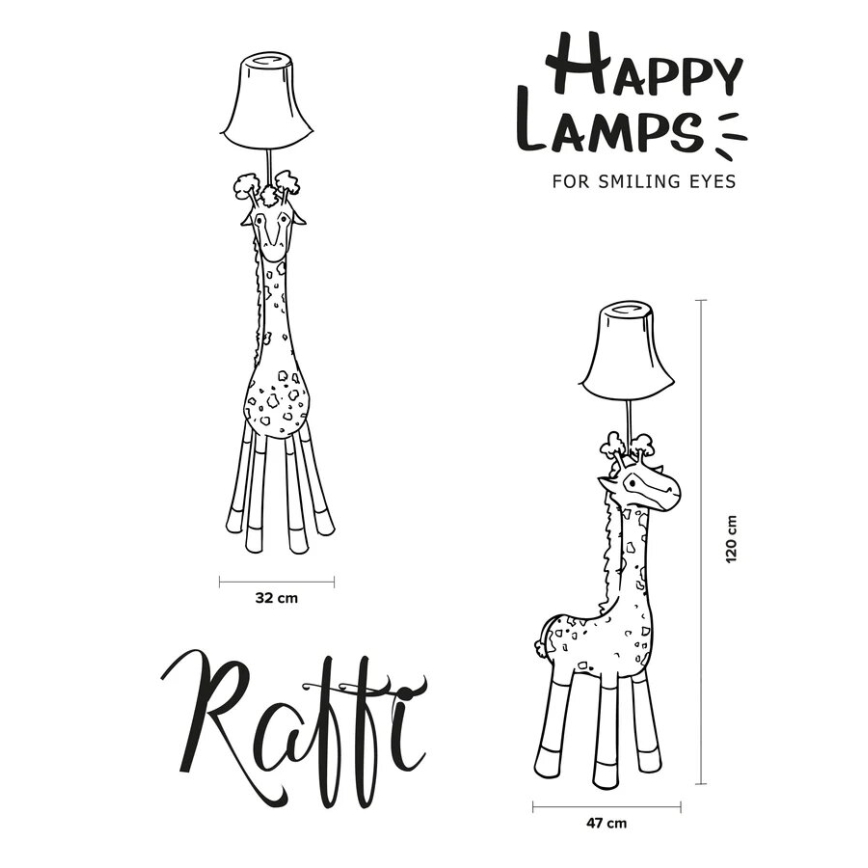 Happy Lamps - LED Golvlampa för barn RAFFI LED/5,4W/230V giraff